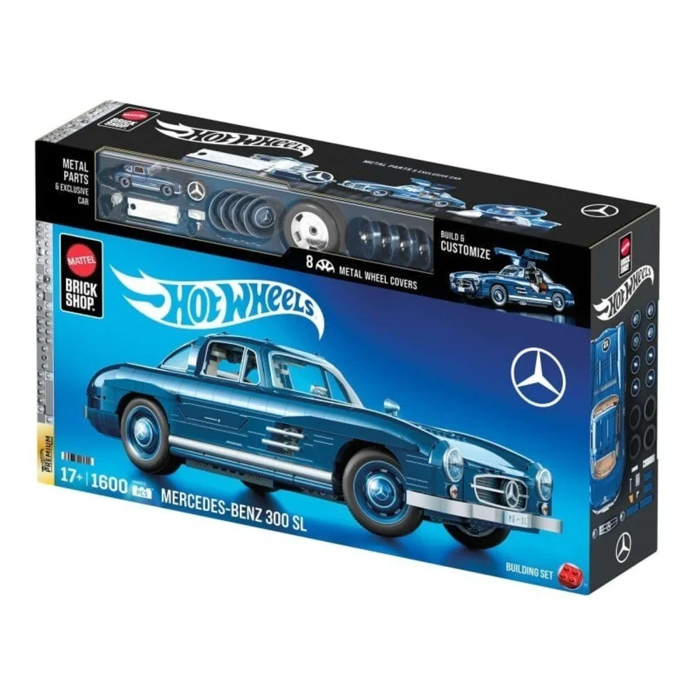 Mattel Brick Shop Hot Wheels Mercedes-Benz 300 SL Building Set 1600pcs | SEALED